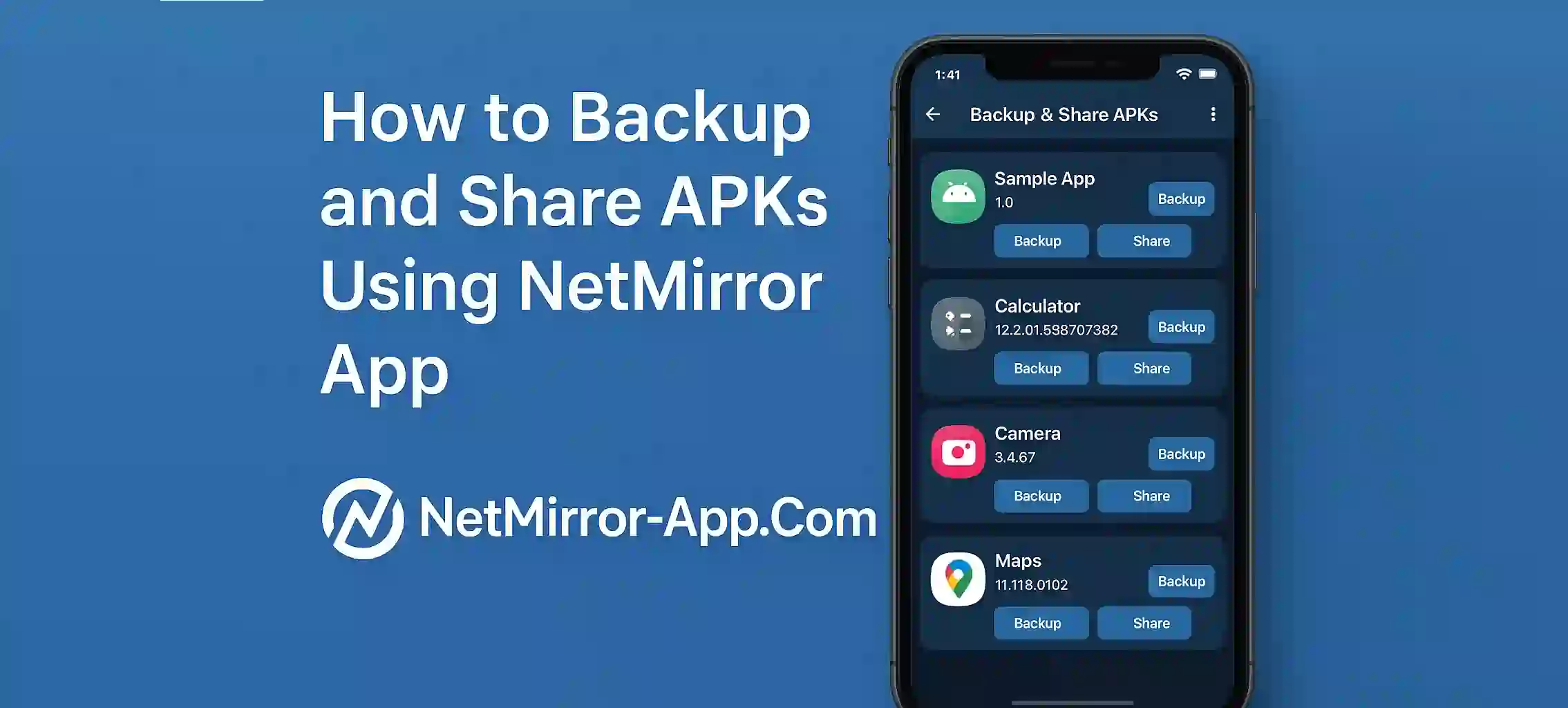 How to Backup and Share APKs Using NetMirror App